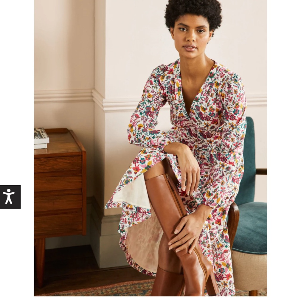 Boden Button Through Maxi Tea Dress
Ivory, Tropic Florals